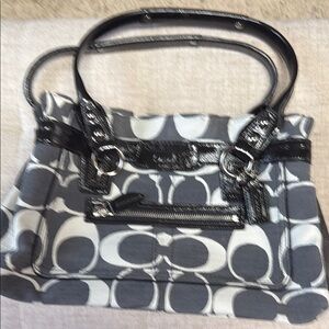Coach Black and Gray Shoulder Bag